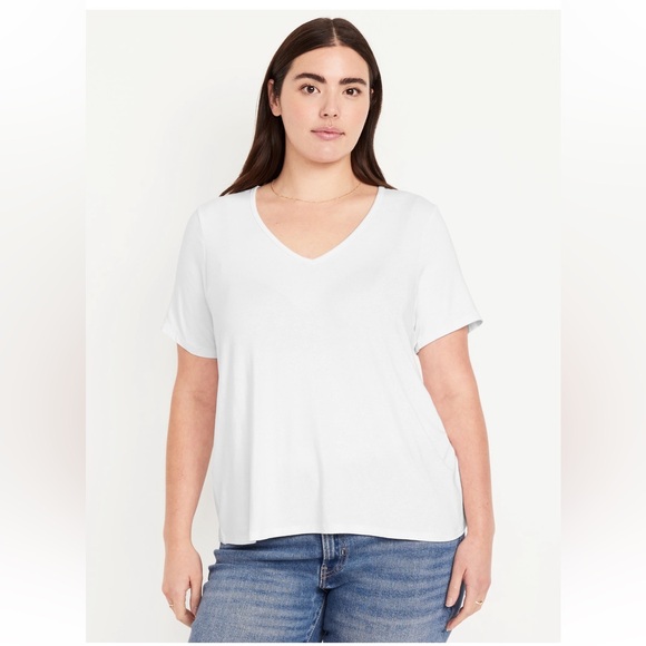 Old Navy Luxe V-Neck Slub Knit T-Shirt Bundle of Two Size Medium and Large - Picture 4 of 12